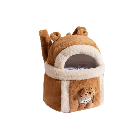 Mochila de Pelúcia para Transporte de Gatos